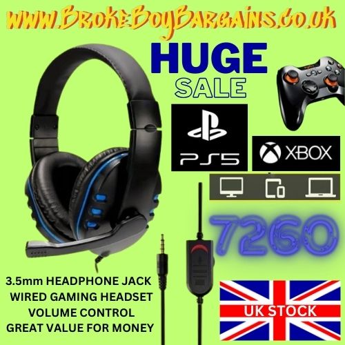 PS5 XBOX LAPTOP WIRED GAMING HEADSET 7260