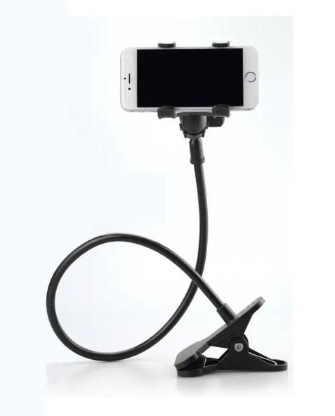 BLACK 360 DEGREE CLIP ON FLEXIBLE 75cm MOBILE PHONE STAND