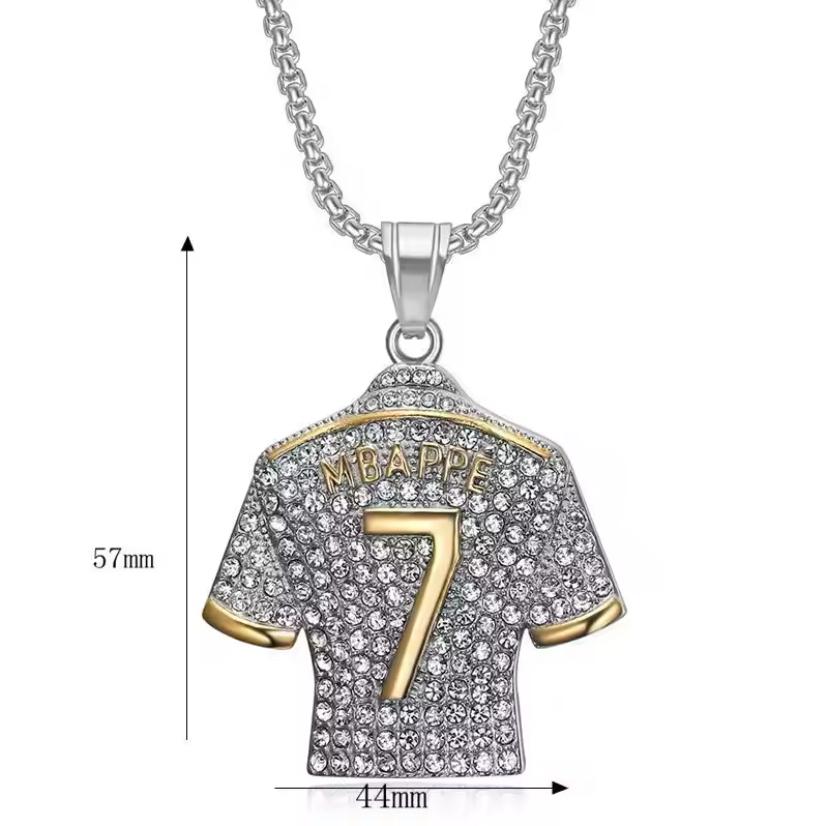 KYLIAN MBAPPE SILVER LOOK PENDANT AND NECKLACE