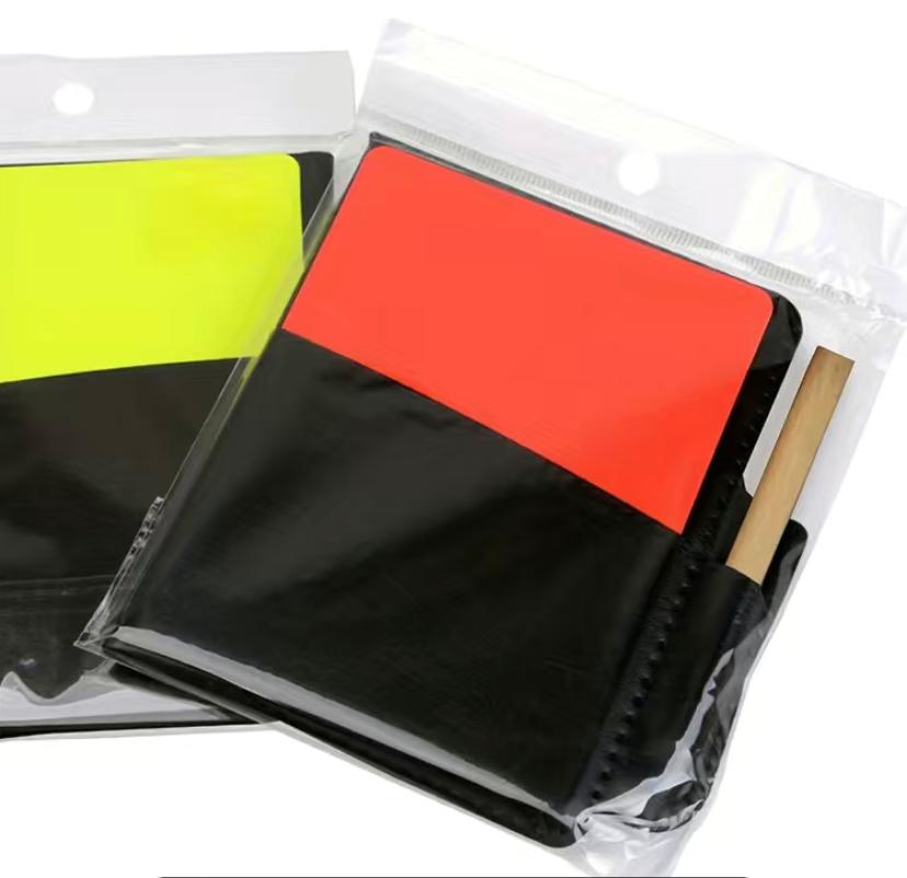 SPORTS REFEREE RED AND YELLOW CARDS NOTEBOOK AND PENCIL