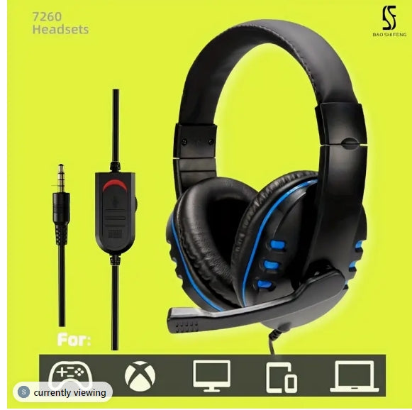 PS5 XBOX LAPTOP WIRED GAMING HEADSET 7260