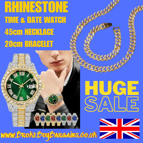 RHINESTONE WATCH / NECKLACE AND BRACELET SET