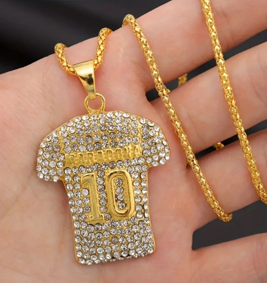 MARADONA 10 GOLD LOOK PENDANT SET