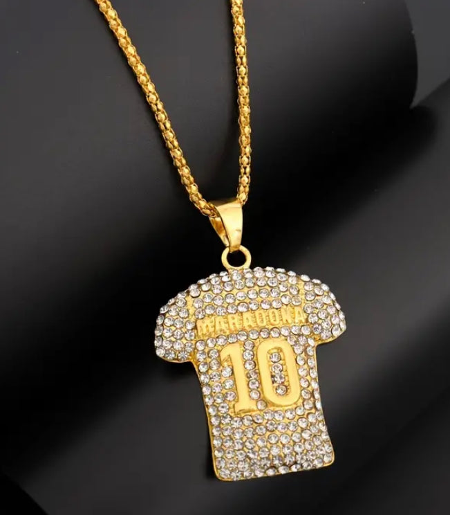 MARADONA 10 GOLD LOOK PENDANT SET