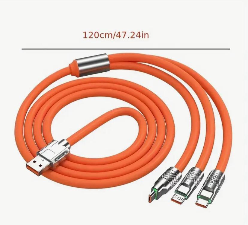 3 in 1 SUPER FAST USB CHARGER CABLE- iOS / Micro USB and Type C