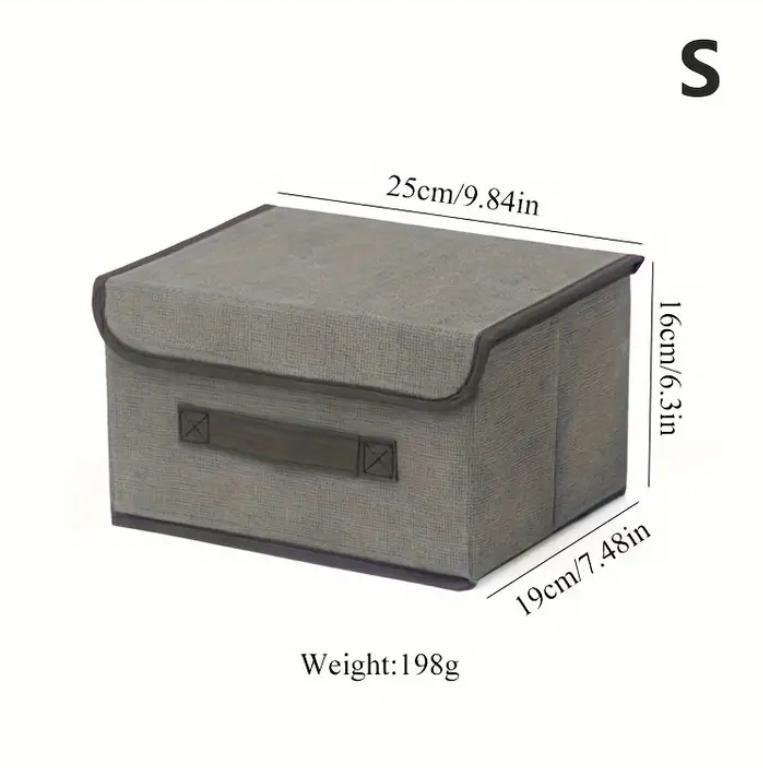 GREY FABRIC STORAGE BOXES