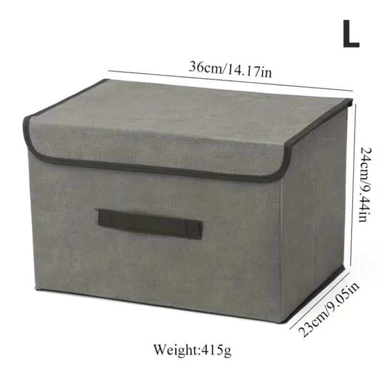 GREY FABRIC STORAGE BOXES