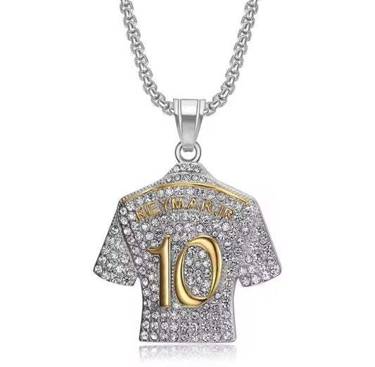 NEYMAR JR 10 SILVER LOOK PENDANT SET